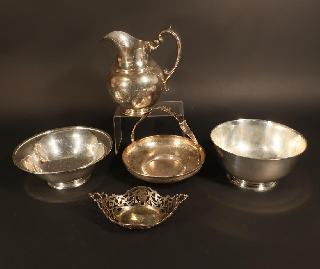 5 Sterling Silver Bowls, Baskets & Pitcher (1 of 9)