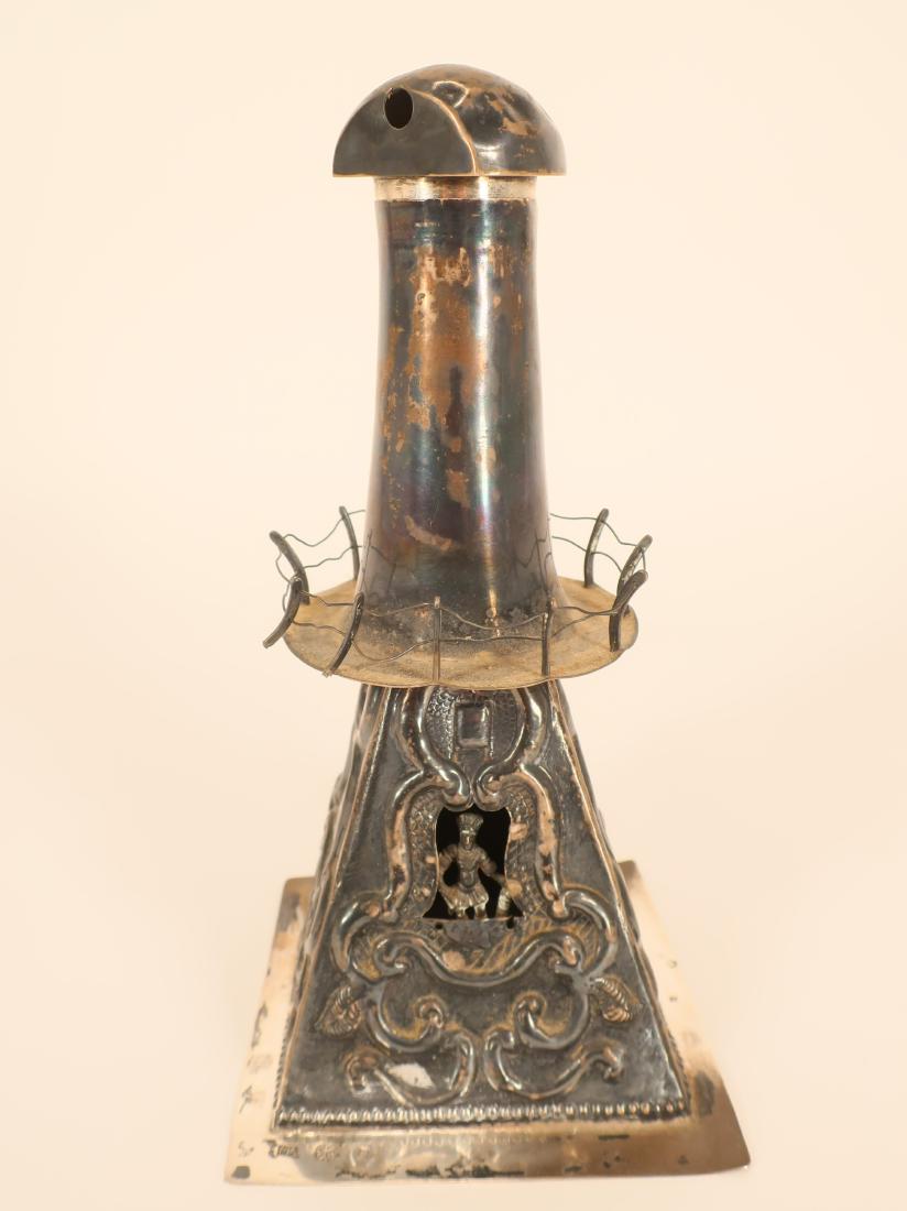 Dutch Silver Spice Tower, 19th C. Judas Maccabeus (1 of 10)