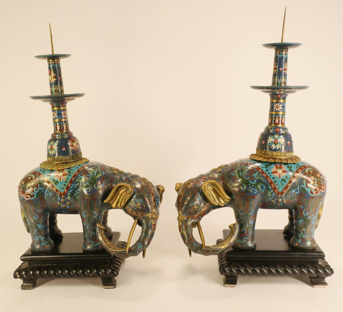 Pair of Chinese Cloisonne Elephants (1 of 5)