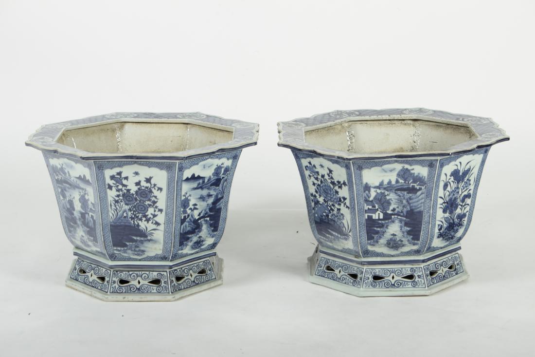 Pr. Chinese Blue & White Planters (1 of 7)