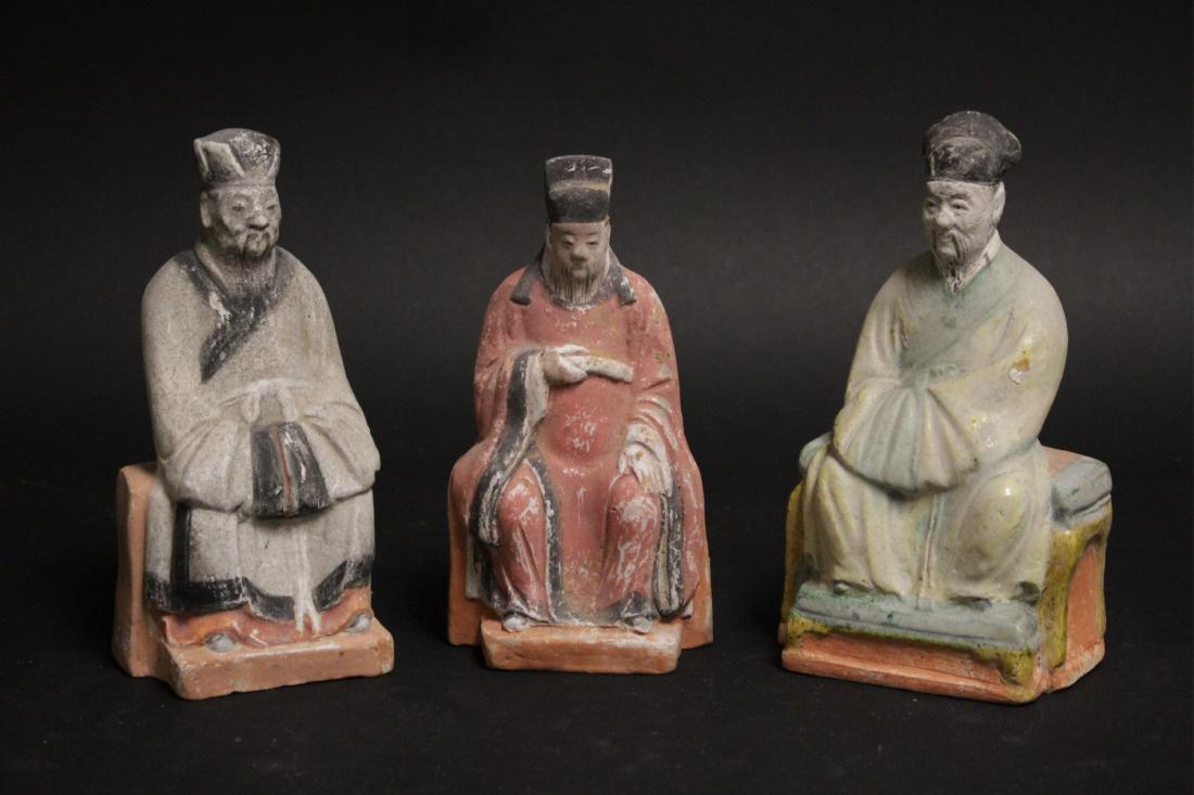 Three Ming War Lords, Painted Terra Cotta (1 of 8)