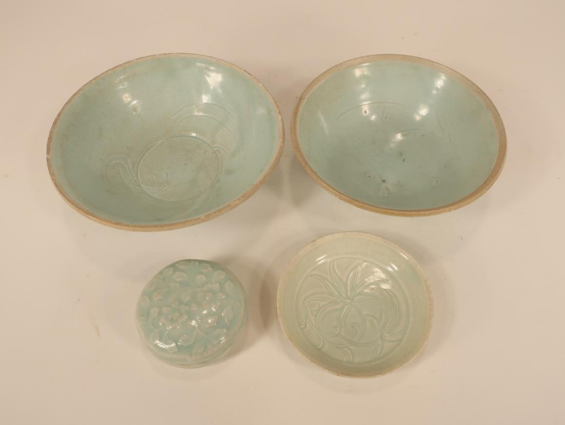 4 Chinese Celadon & Ch'ing-pai Porcelains (1 of 7)