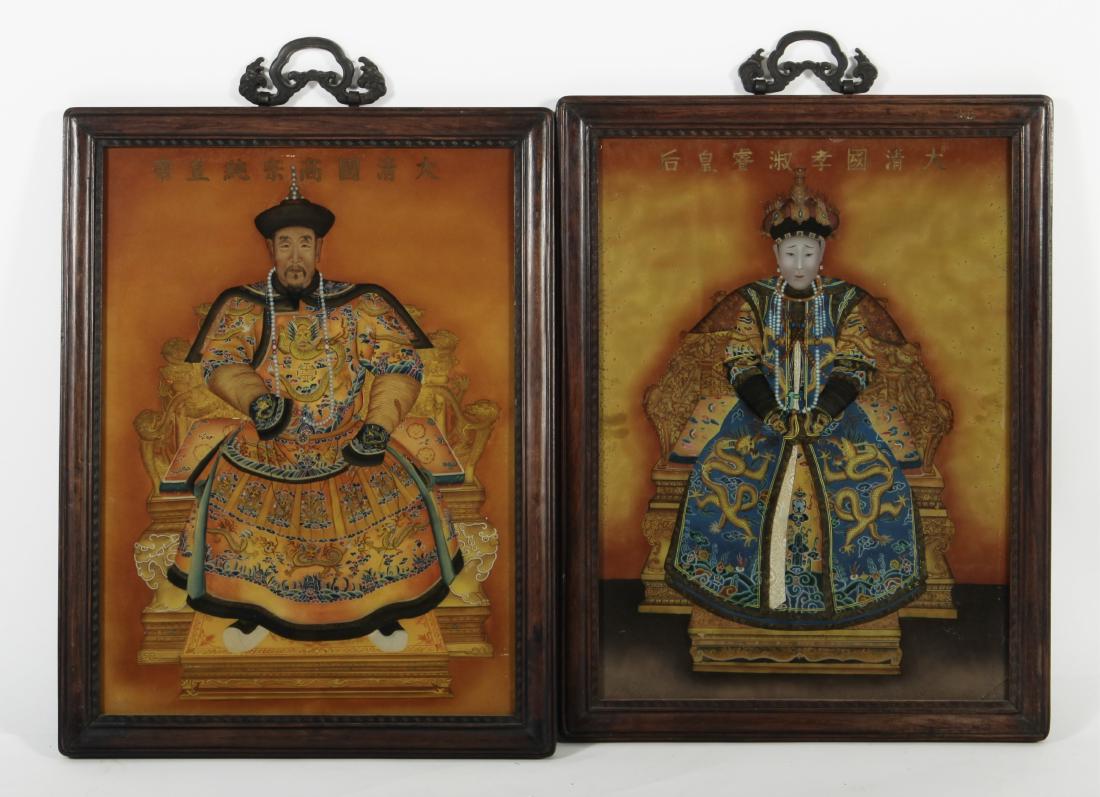 Pr Chinese Ancestor Portraits Reverse Painted 19th (1 of 10)