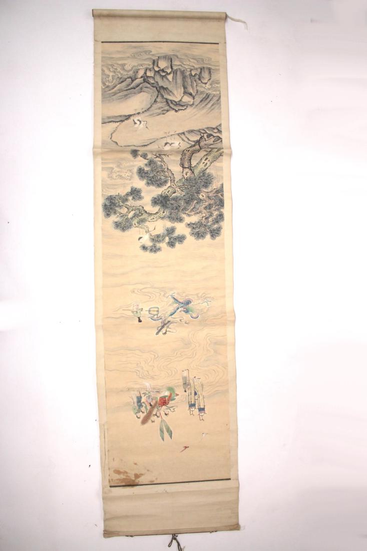 Chinese Scroll, 19th C., Watercolor on Paper (1 of 7)