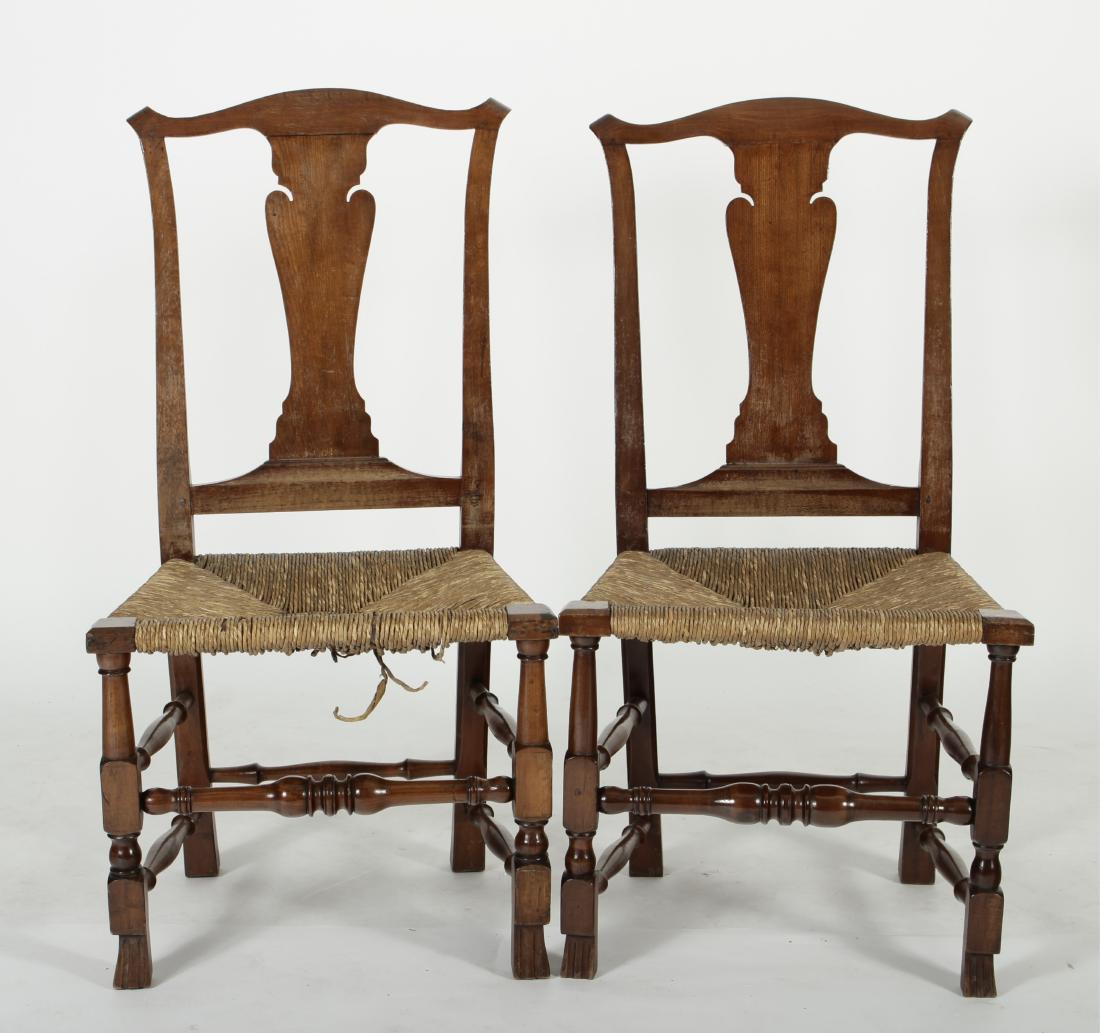 Pr. William & Mary Queen Anne Side Chairs, 18th C (1 of 6)