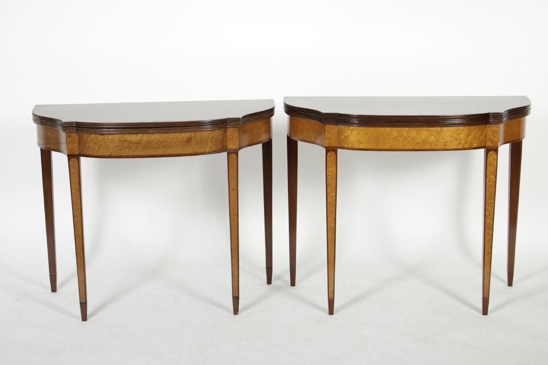 Near Pair Birch & Mahogany Games Tables (1 of 5)