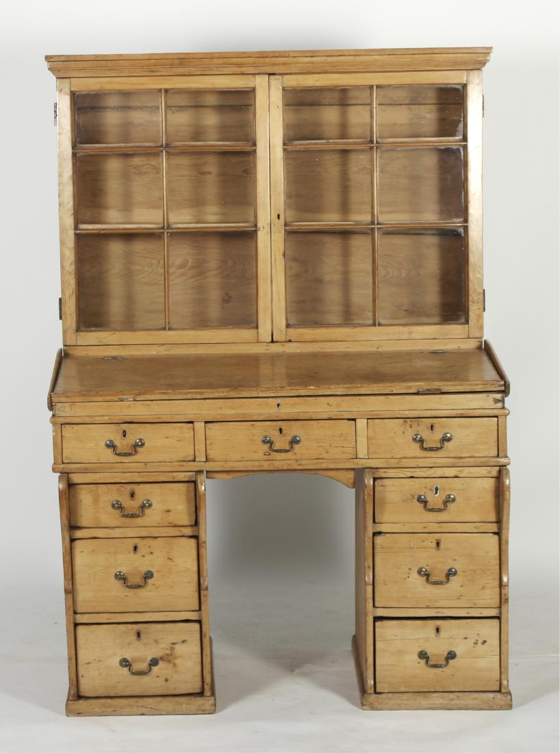 English Pine Secretary Slant Front Desk 19th C Feb 23 2019