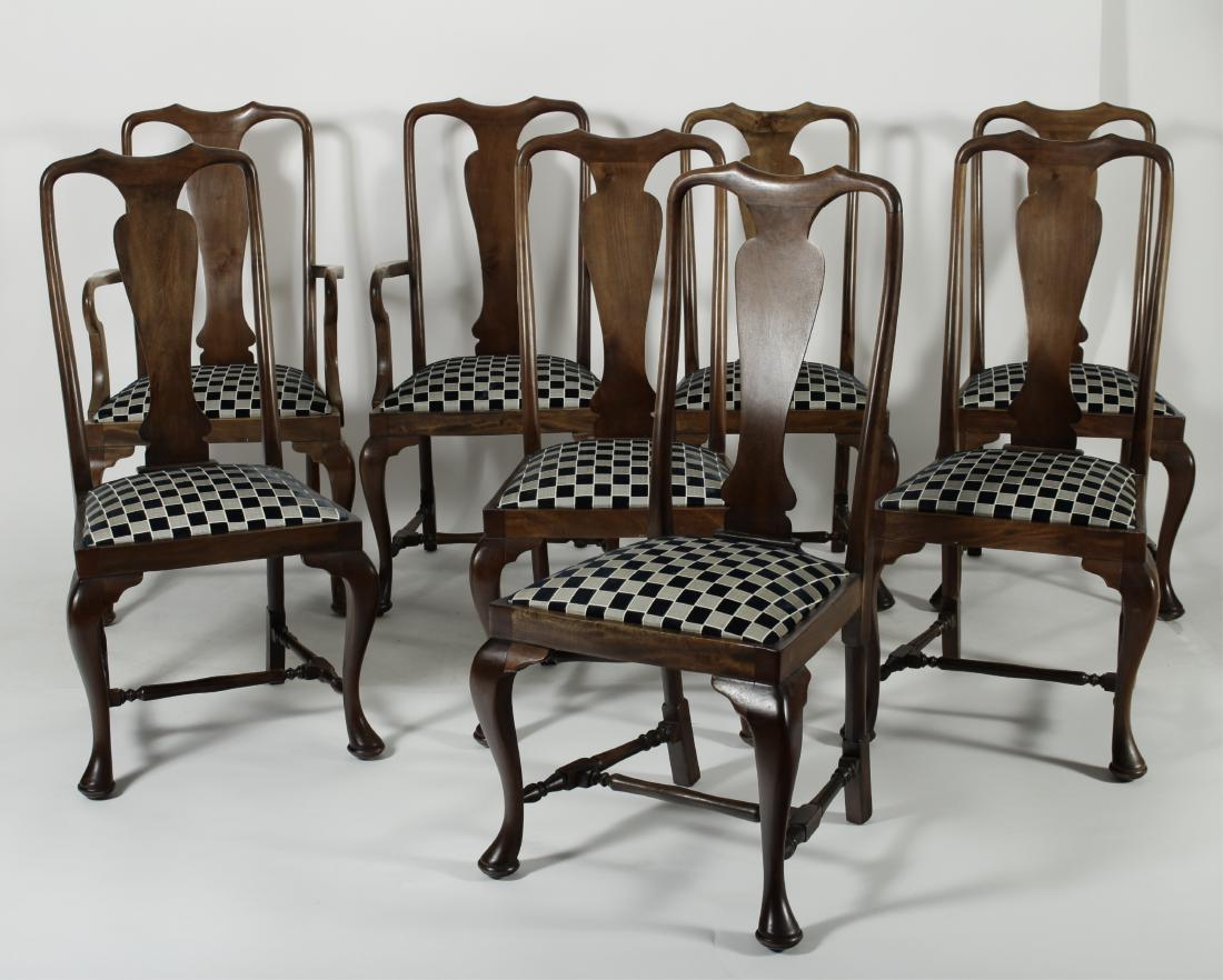 Set of 8 Queen Anne Style Dining Chairs (1 of 4)
