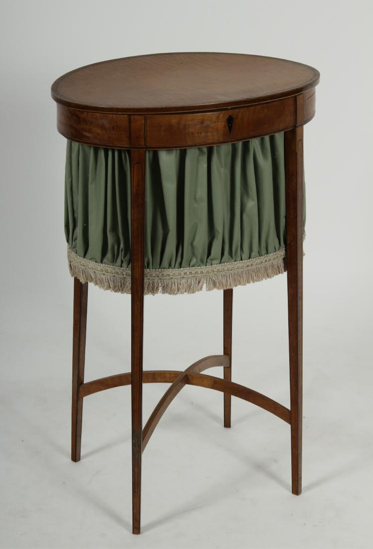 Edwardian Satinwood Oval Work Table, c. 1905 (1 of 3)