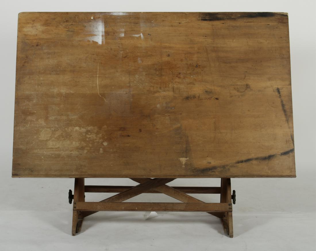 Vintage F. Weber Pine and Cast Iron Drafting Table (1 of 5)