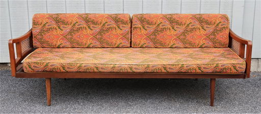 Mcm Sofa With Paisley Upholstery Feb 23 2019 Litchfield Mcm Sofa With Paisley Upholstery Feb
