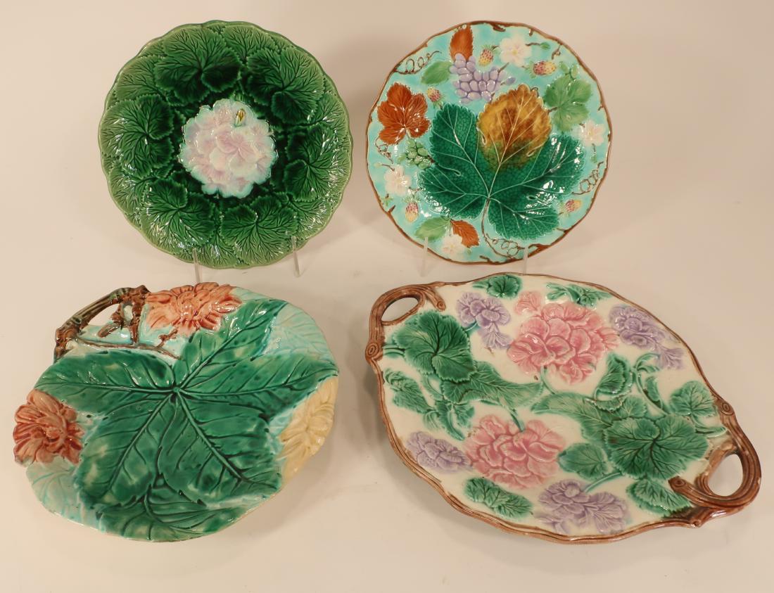 Four Majolica Plates including Wedgwood (1 of 7)