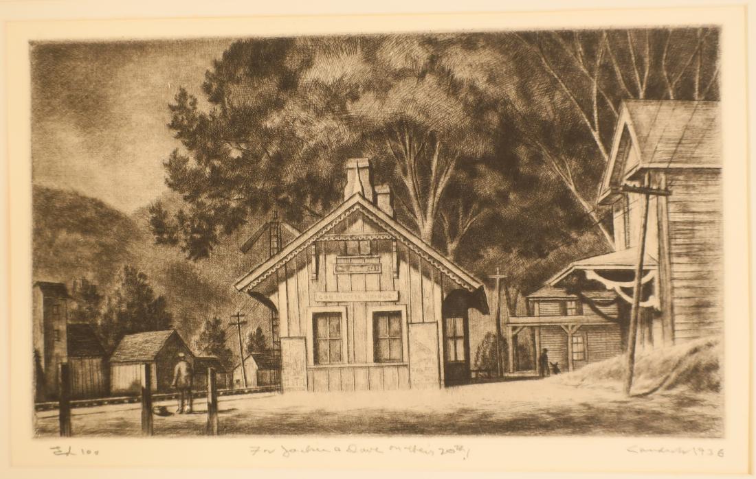 Armin Landeck, Am "Cornwall Bridge" Drypoint 1936 (1 of 4)