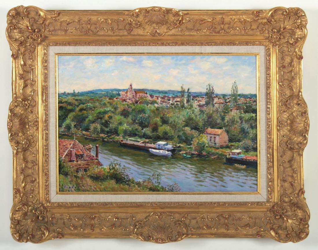 Laurent Vialet, "Vue de Moret sur Loing" O/C (1 of 10)