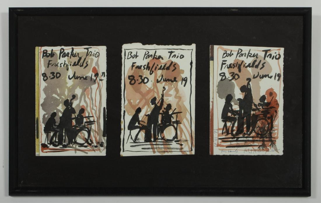 Robert Andrew Parker, Jazz Triptych, 3 W/C's (1 of 5)