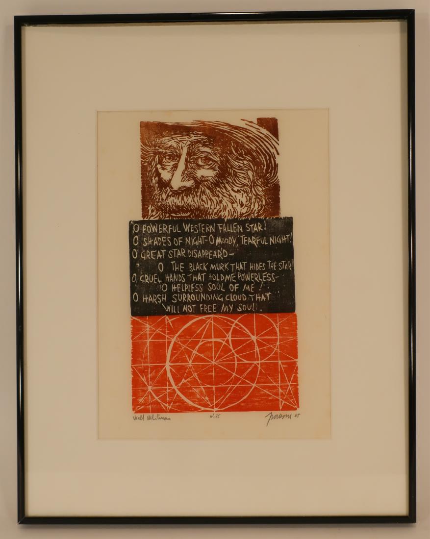 Antonio Frasconi "Walt Whitman" Woodcut 1965 (1 of 4)
