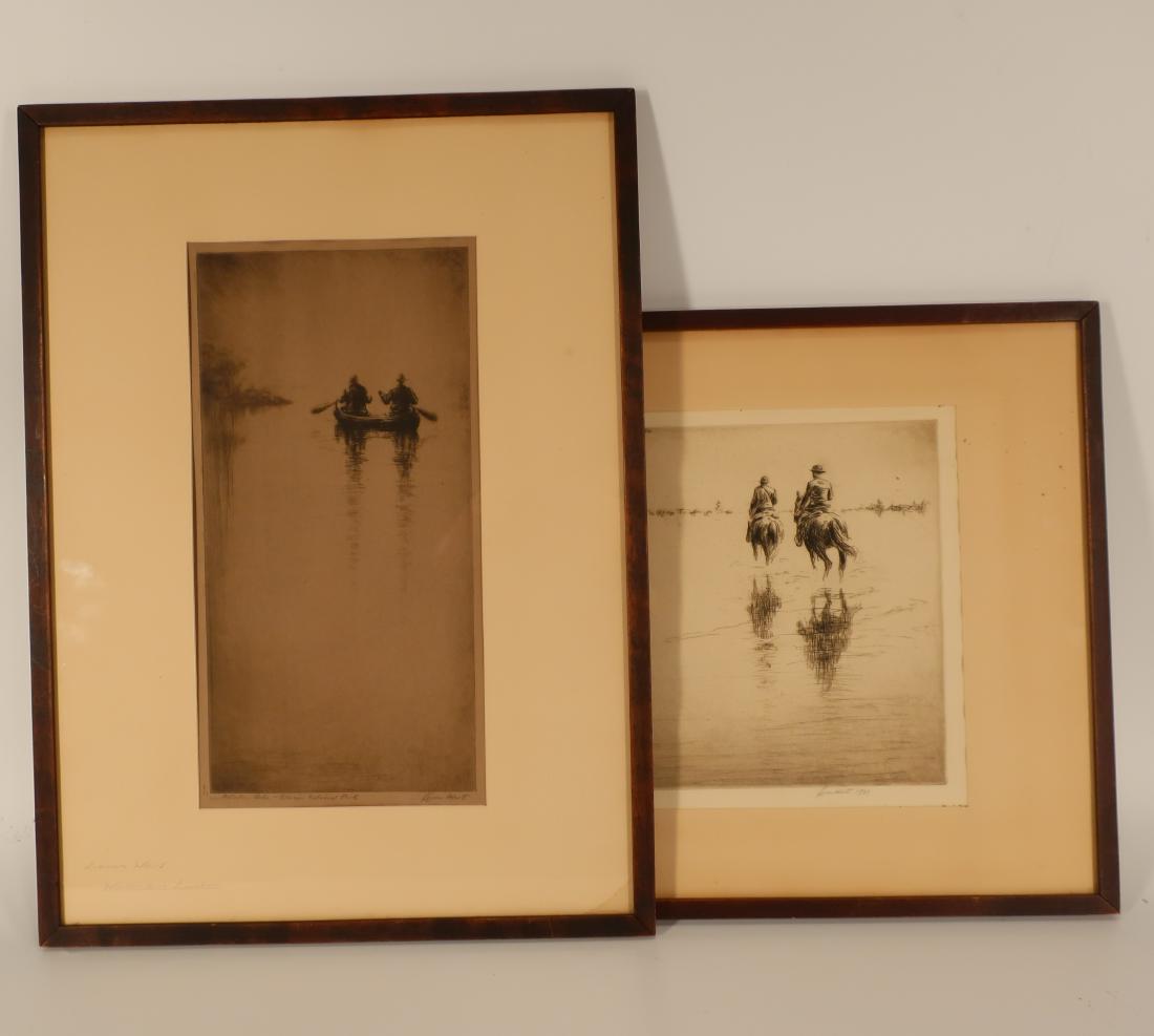 Levon West  Am., 2 Etchings, signed (1 of 7)