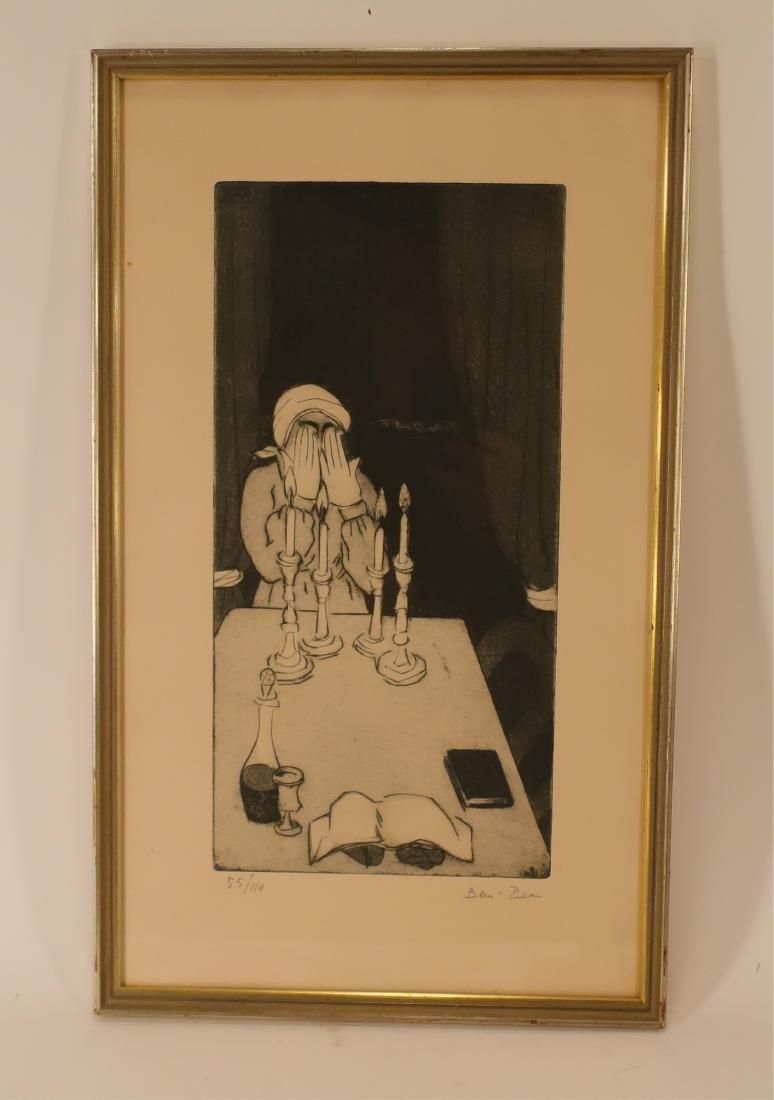 Ben Zion,Rus./Am.,Prayers, etching: Ben Zion,Russian/American,1897-1987, Prayers, etching, signed and numbered DIMENSIONS: 13 3/4 x 6 3/4 We encourage all bidders to obtain shipping quotes before placing bids. (DORC1496) (MM)