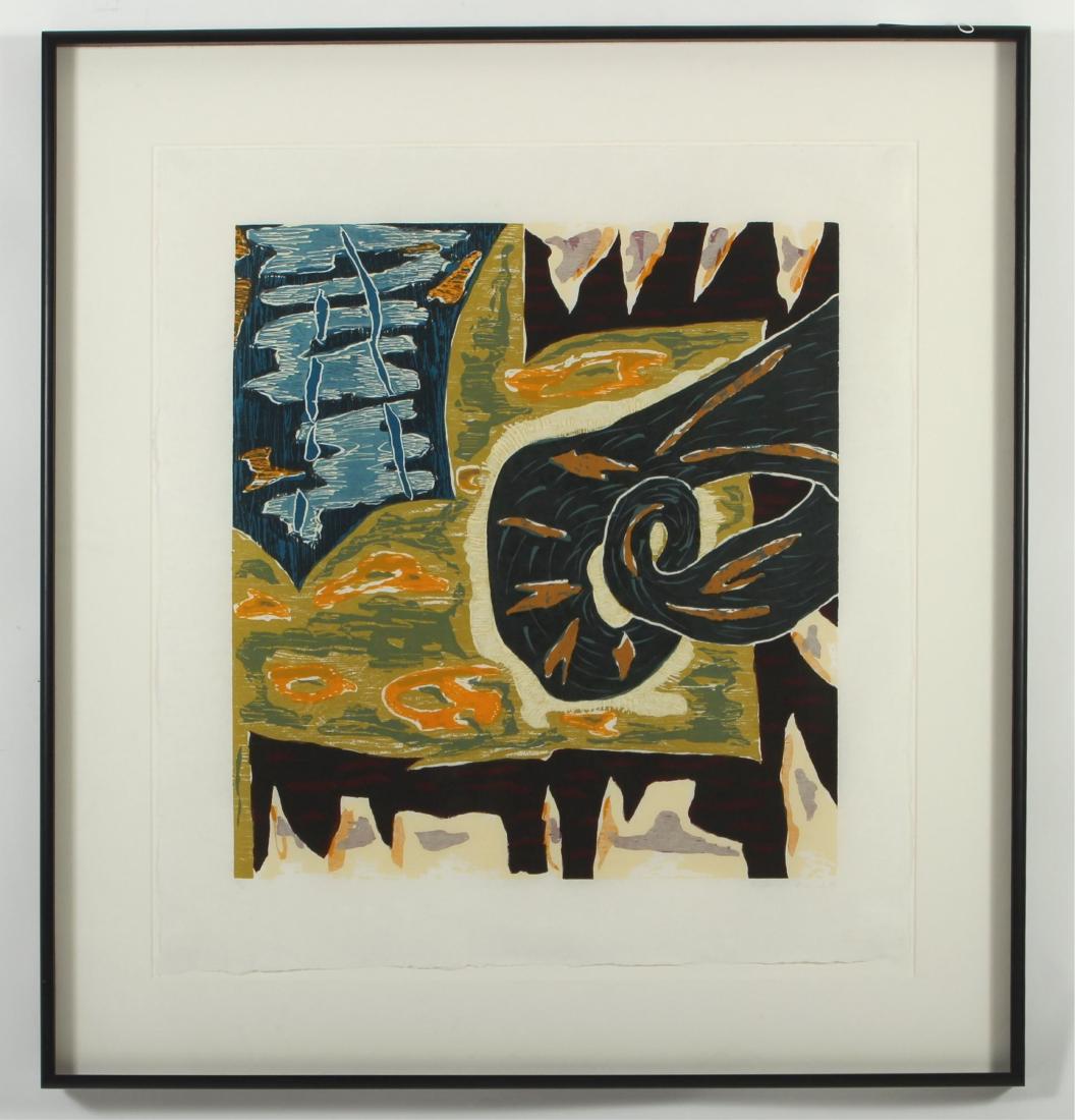 Gregory Amenoff, 20th C., Melpomene, woodcut: Gregory Amenoff, Am., 20th C. "Melpomene", Woodcut, 19/65, signed lower right, 1989 Provenance: Metropolitan Museum of Art, NY, NY DIMENSIONS: Image: 31.75 x 29.5", Frame: 52 x 48" We encourage all b