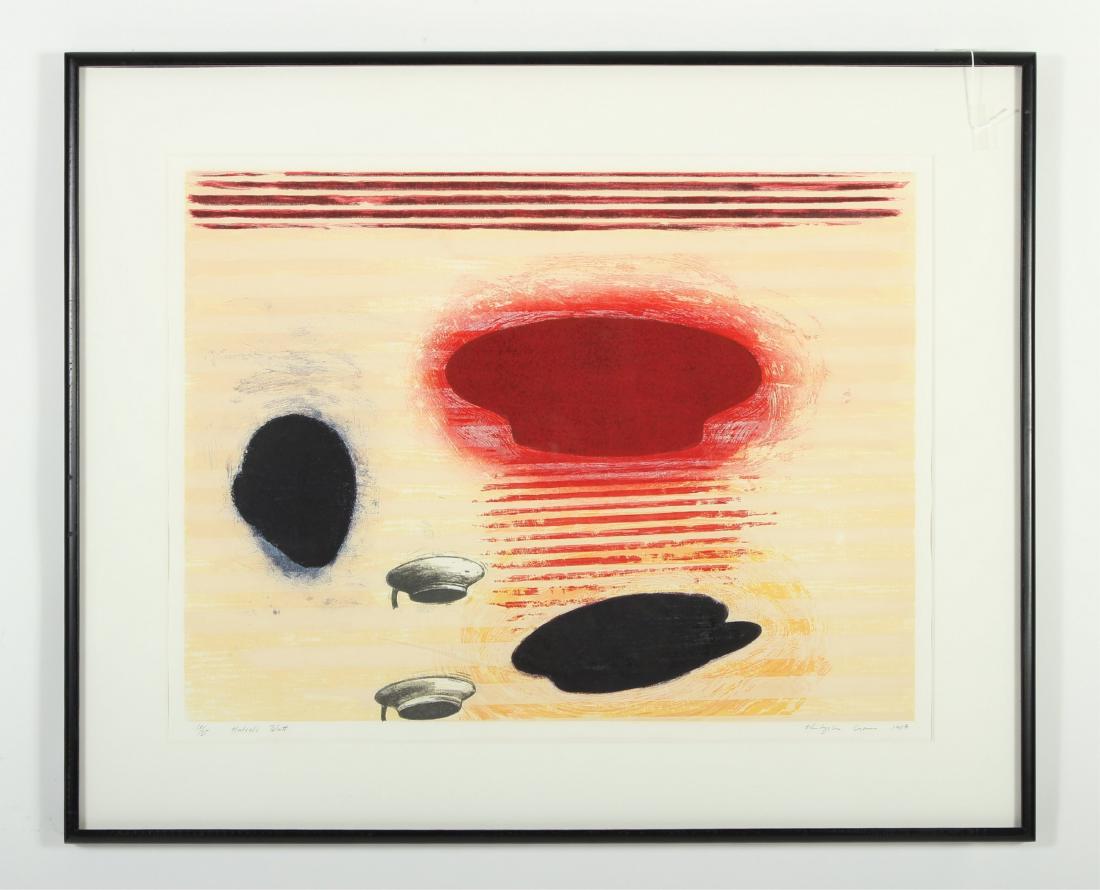 Christopher Brown, Am., 20th C., Hatsells Blatt: Christopher Brown, Am., 20th C., "Hatsells Blatt", lithograph, 18/35, signed lower right, 1987 Provenance: 1989, Betsy Senior, NY DIMENSIONS: Image: 28 x 35", Frame: 35 x 42" We encourage all bidders 