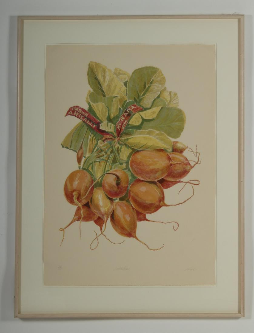 Don Nice, Am. 20th C., Radishes, litho: Don Nice, Am., 20th C., Radishes, Lithograph, 36/50, signed lower right, 1971 Provenance: 1977, Parasol Press Ltd, NY, NY DIMENSIONS: Image: 38 x 27" We encourage all bidders to obtain shipping quote
