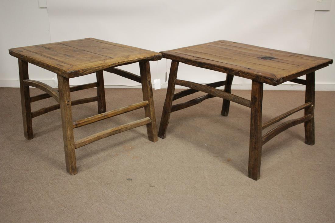 Near Pair of Chinese Elmwood Peasant Tables (1 of 7)