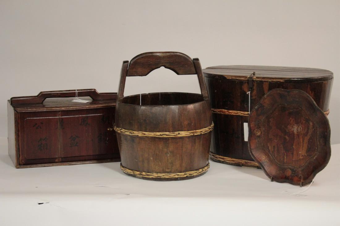 4 Chinese Wood Containers (1 of 4)