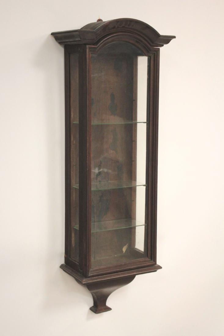 Walnut Regular Clock Case as Vitrine Cabinet (1 of 3)