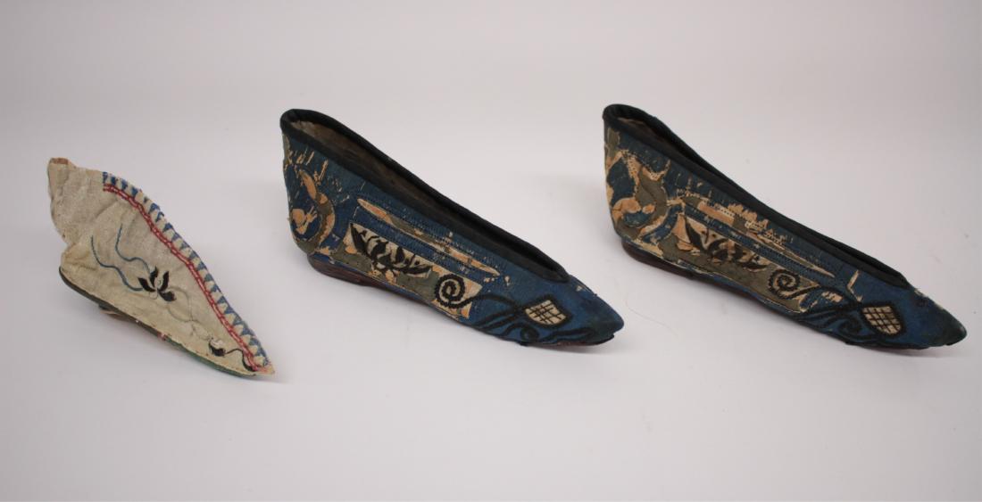 3 Chinese Fabric and Leather Shoes (1 of 3)