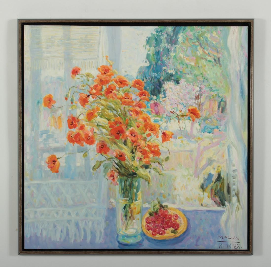 MALVA, Kurd./Syrian, Poppies in the Window, O/C (1 of 2)