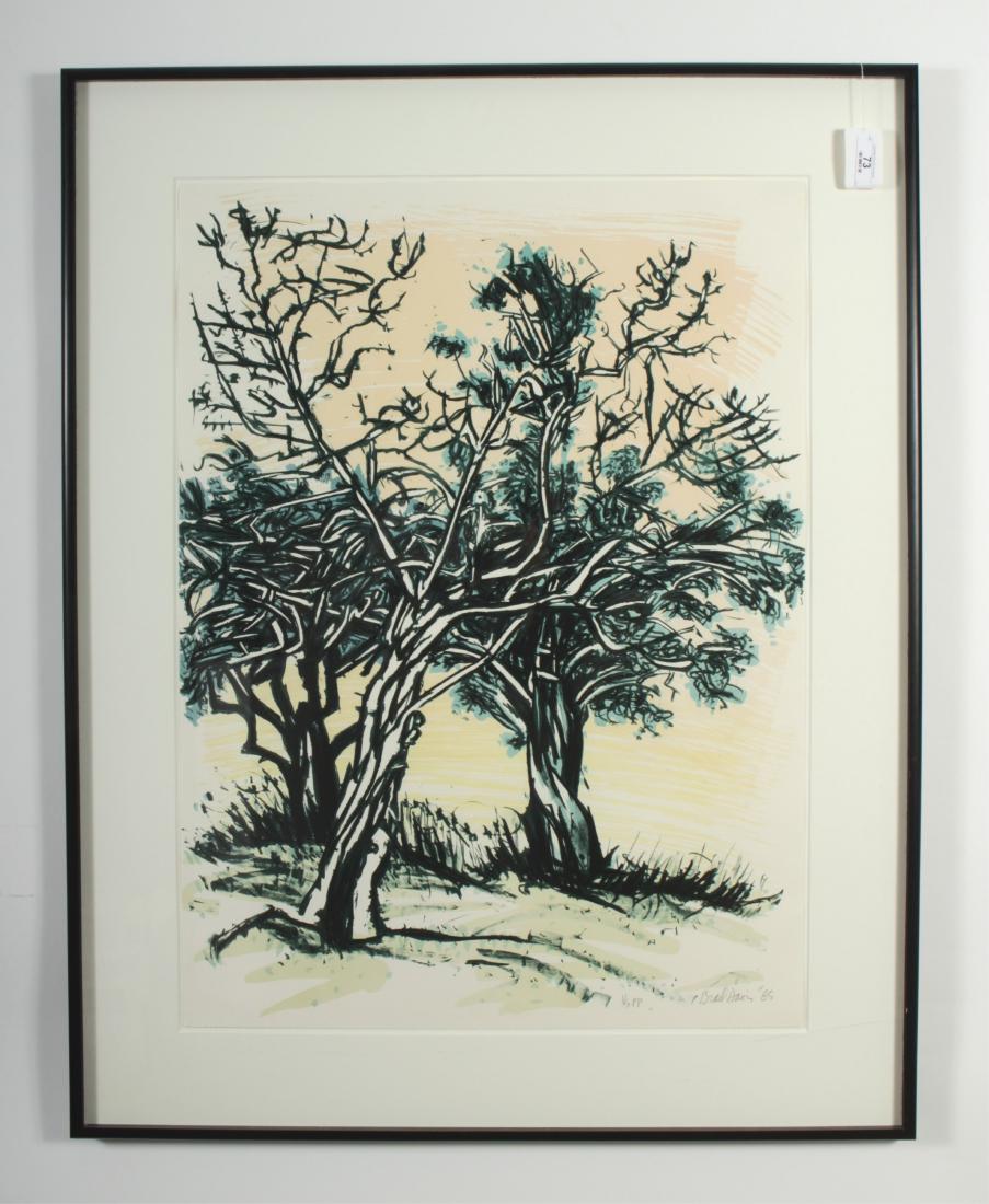 Brad Davis, "Three Junipers" Lithograph, 1985 (1 of 2)
