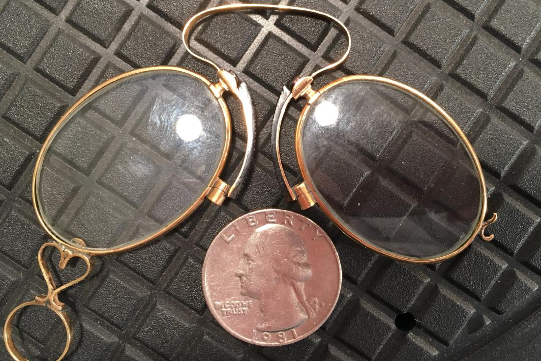 14k Gold Pince Nez Reading Glasses (1 of 3)