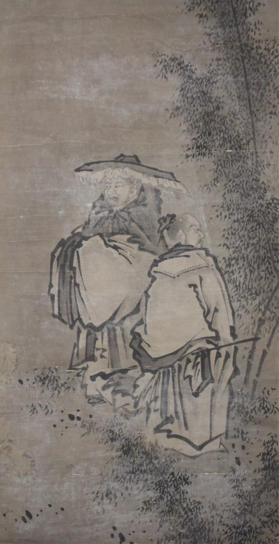 Japenese Scroll, 2 Men Standing, W/C on Paper (1 of 2)