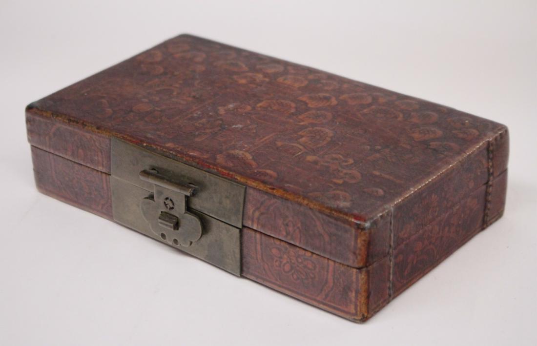 Chinese Lacquered Leather Box (1 of 3)
