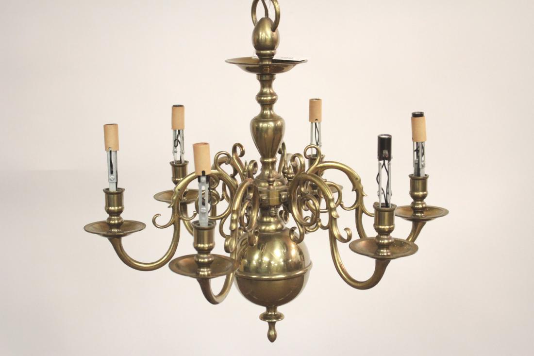 Dutch Style Five Light Brass Chandelier (1 of 4)