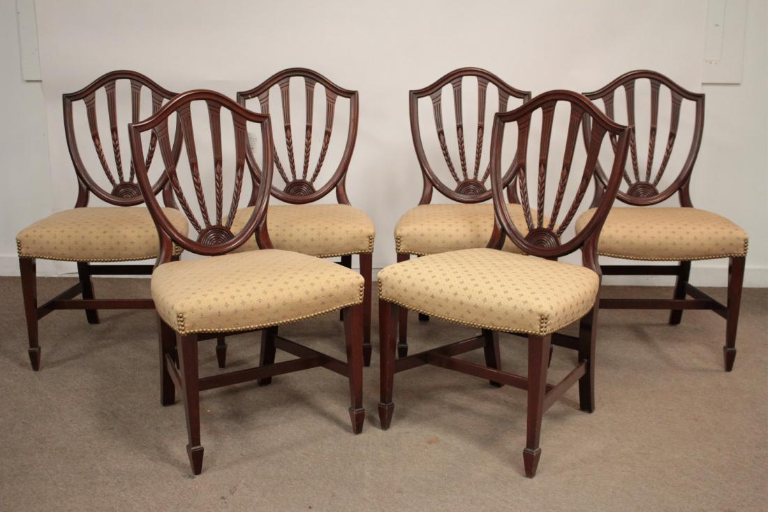 Sheraton Style Carved Mahogany Dining Side Chairs (1 of 3)