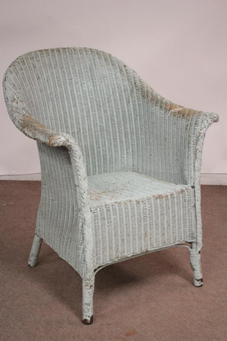 Vintage Lloyd Loom Painted Wicker Chair Apr 17 2019 Litchfield Auctions In Ct Lloyd Loom Wicker Furniture Antique