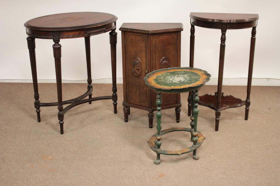 Grp of 4 Carved/Turned Wooden Tables (1 of 7)