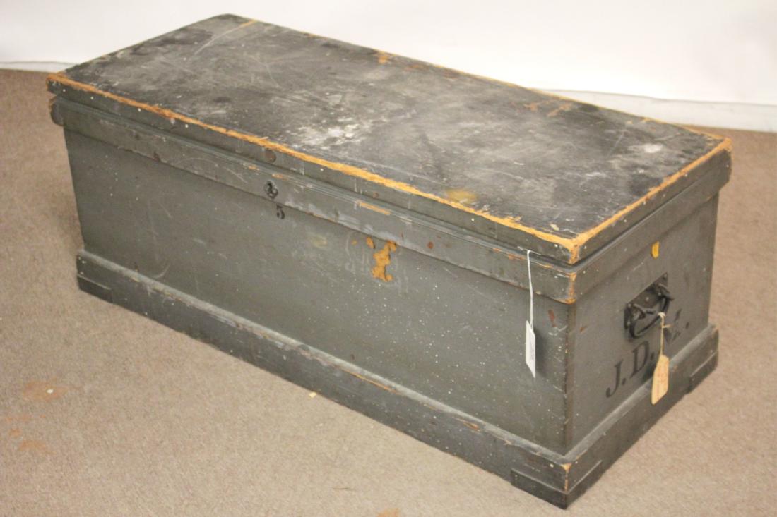 Grey Painted 6 Board Blanket Chest/Trunk (1 of 2)
