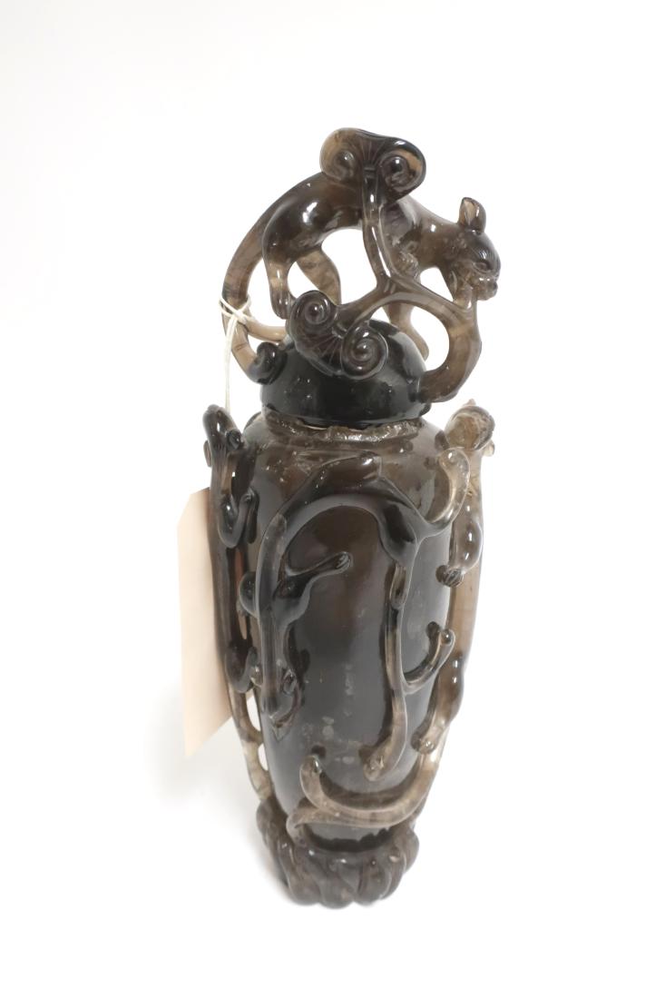 Chinese Amethyst Covered Vase, Kylin high relief (1 of 5)