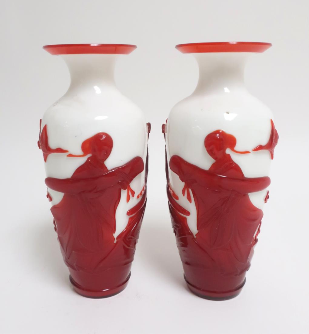 Pr Chinese Glass Vases (1 of 5)