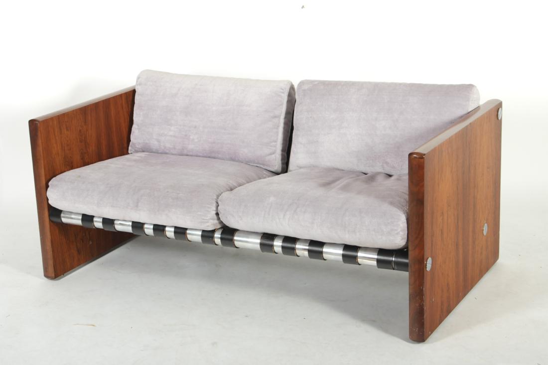 MCM Founders Walnut/Leather Sling Loveseat (1 of 4)