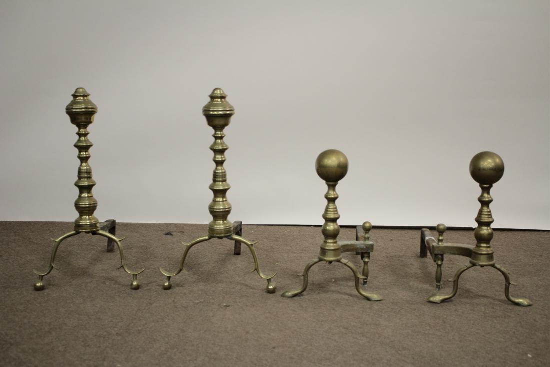 Two Pairs of Brass Andirons (1 of 3)