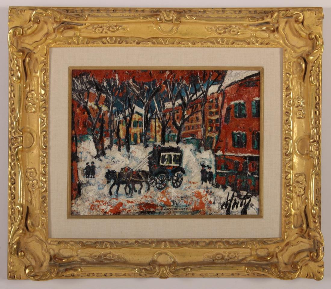 Henri D'Anty, Fr 1910 - 1998 Snowy Village O/C (1 of 7)