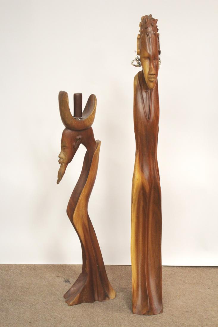 2 Haitian Carved Wood Figures, Sanon (1 of 4)