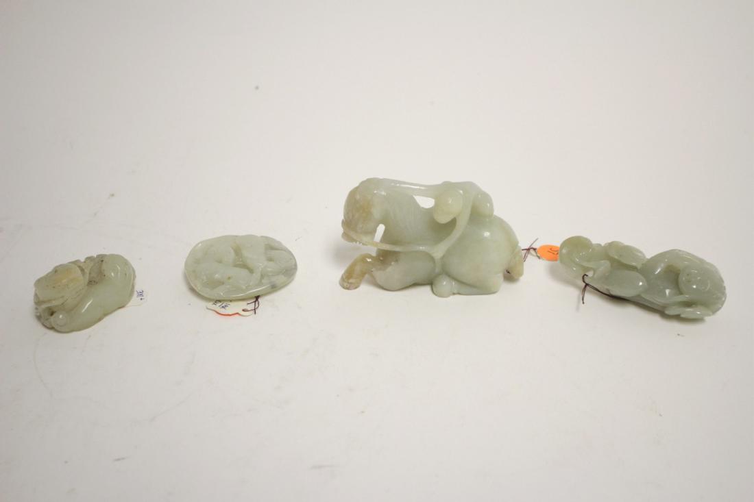 (4) Chinese Small Celadon/White Jade Carvings (1 of 8)