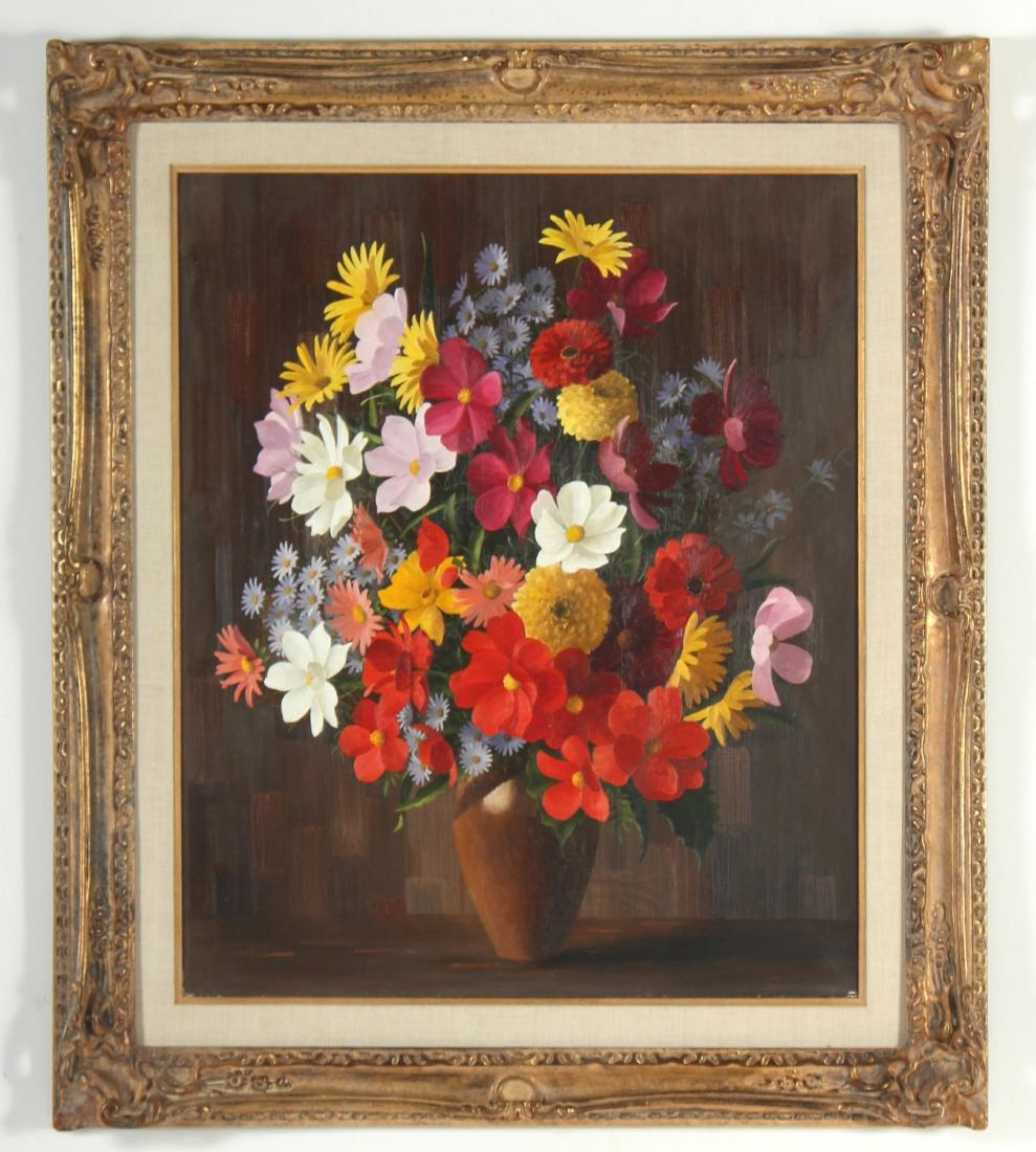 Elizabeth Rouviere, 20th c. Floral Bouquet O/C (1 of 7)