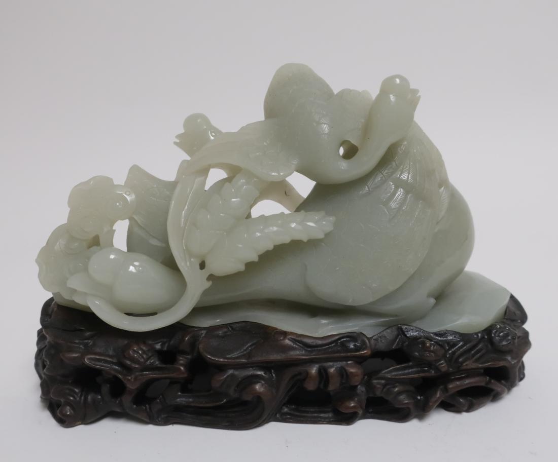 Chinese Celadon Jade Bird Group (1 of 6)