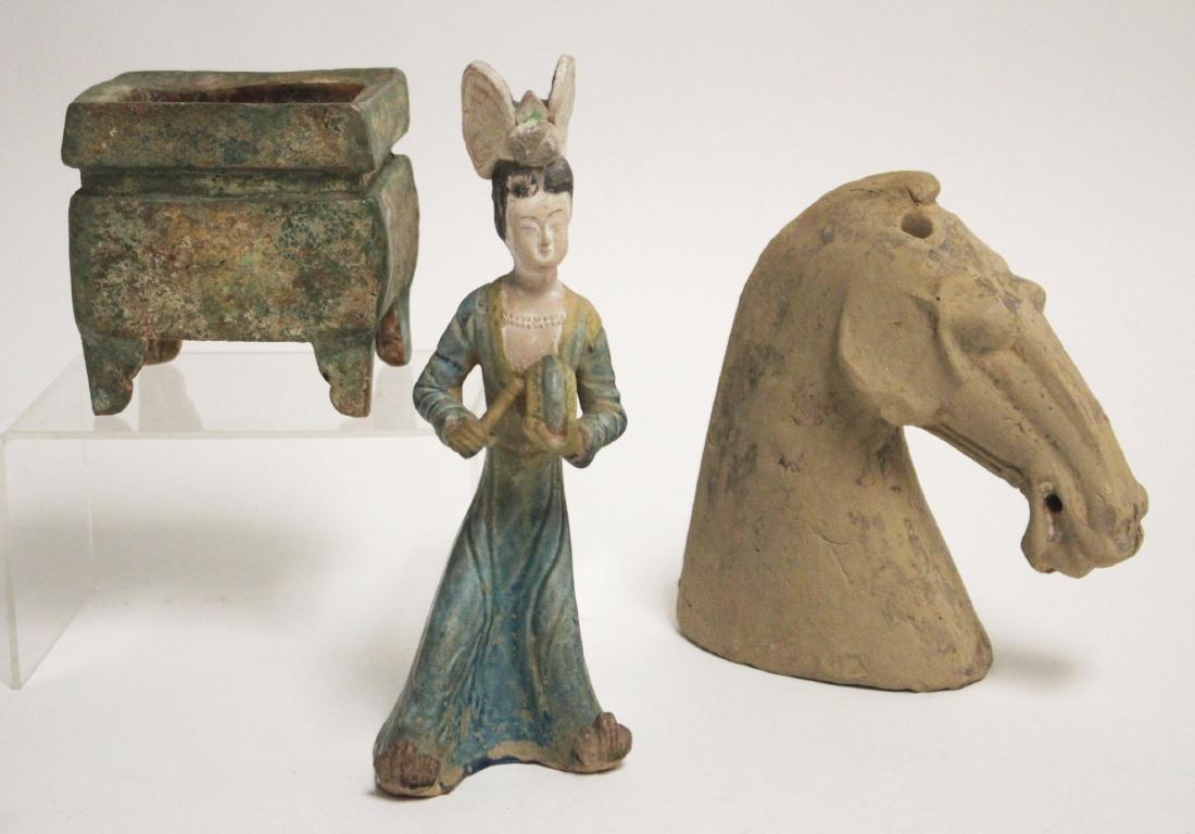 3 Chinese Han/Tang Pottery Pieces (1 of 7)