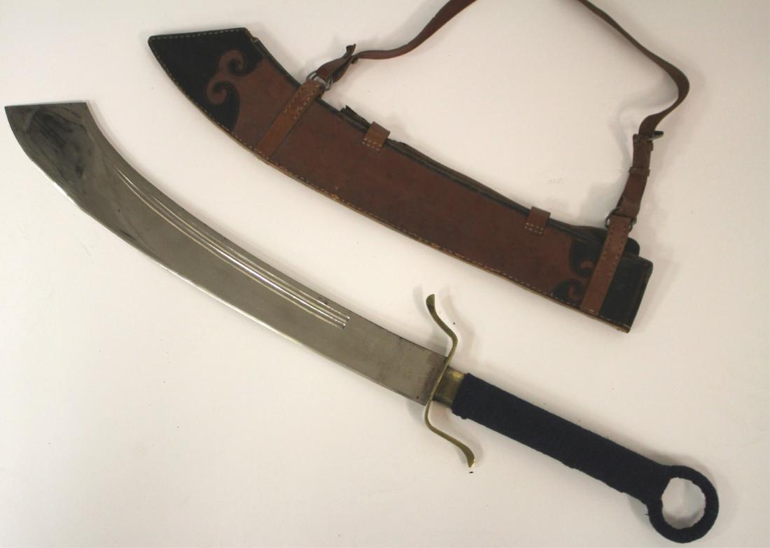 Chinese Steel Broad Sword and Sheath, 20th c. (1 of 5)